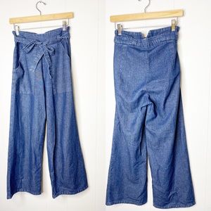 Loup Wide Leg High Waisted Belted Jeans  Small